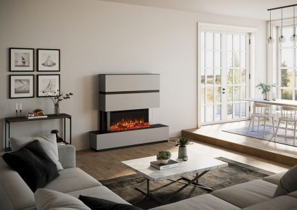 Avanti-110RW-with-optional-Split-Oak-Log-effect-installed-with-Milazzo-Suite-base-Two-top-sections-in-grey-and-various-trim-and-infill-opti