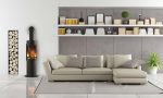 Modern living room with fireplace